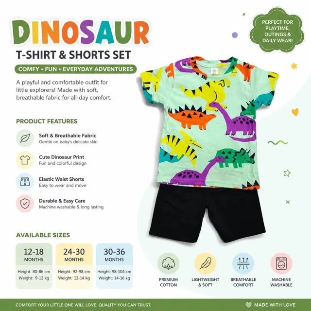 Dino Explorer Kids Outfit Set