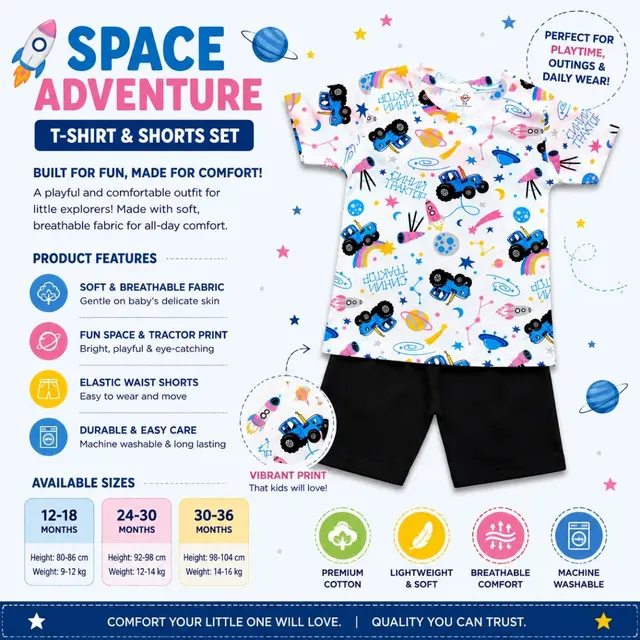 Galaxy Explorer Kids Outfit Set