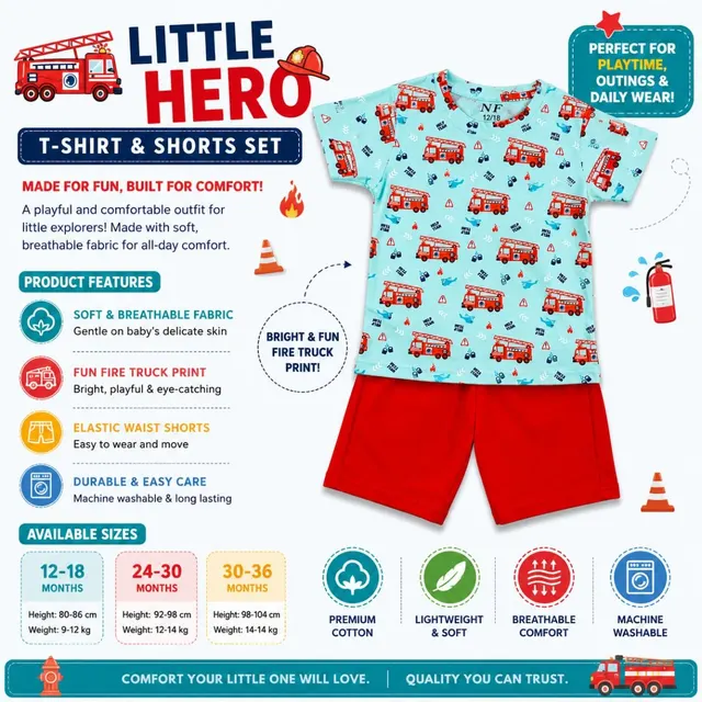 Fire Rescue Hero Kids Outfit Set 