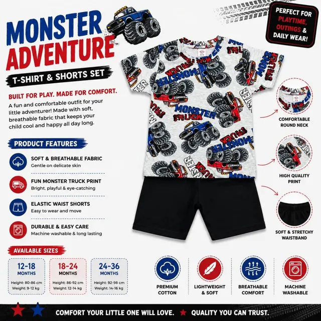 Monster Truck Madness Outfit Set