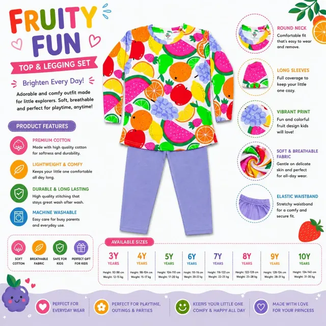 Fruity Splash Girls Outfit Set 