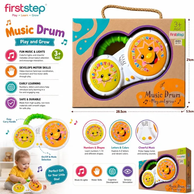 Interactive Music & Learning Drum for Kids 3+ Years