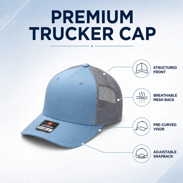 Premium Trucker Cap | Breathable Mesh Snapback Baseball Cap for Men & Women
